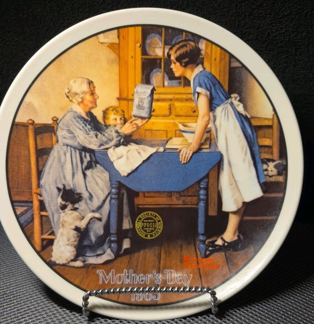 Knowles Collectors Plate Norman Rockwell Mother's Day 1983